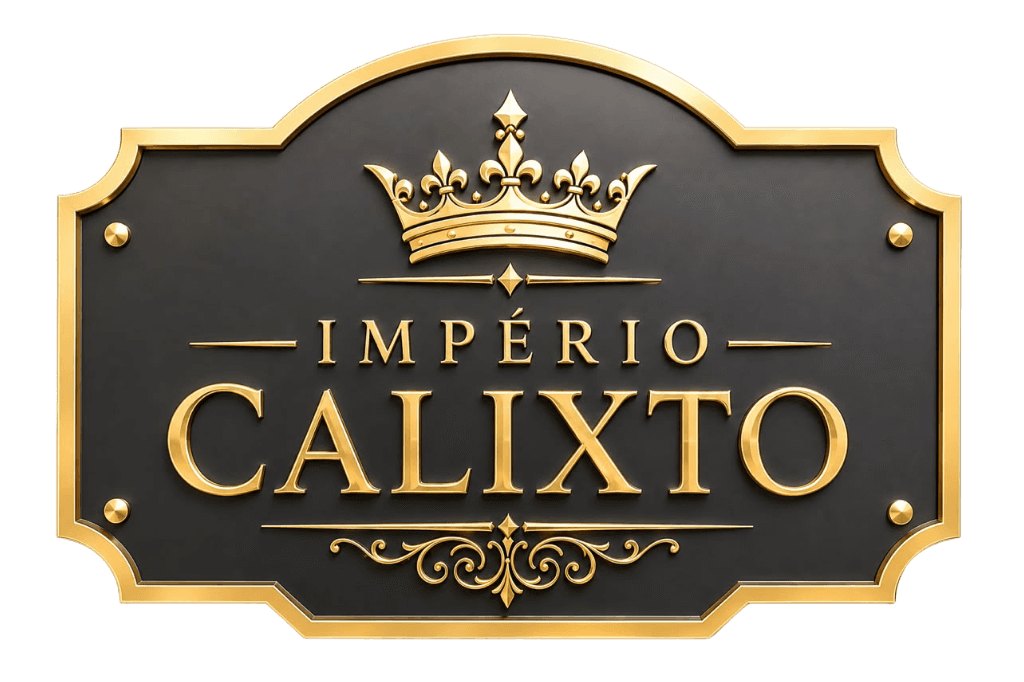 Placa dourada Império Calixto